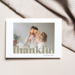 Family Photo | Happy Thanksgiving Thankful Postcar Postcard<br><div class="desc">Family Photo | Happy Thanksgiving Thankful</div>