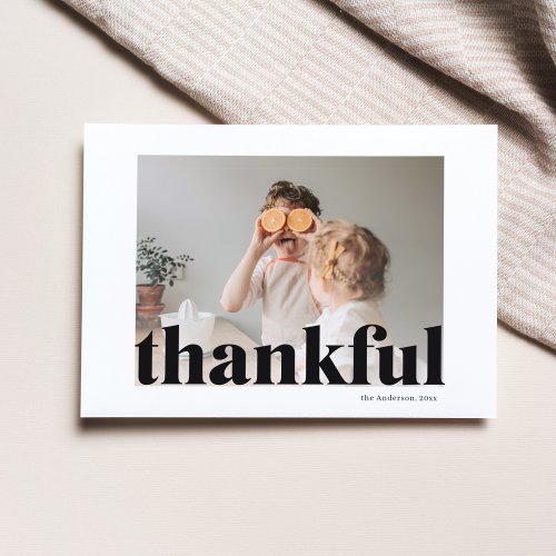 Family Photo  Happy Thanksgiving Thankful Postcar Postcard