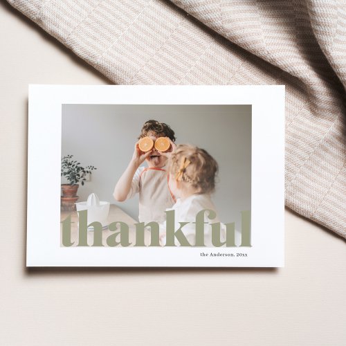 Family Photo  Happy Thanksgiving Thankful Postcar Postcard