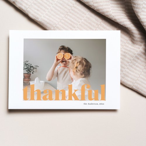 Family Photo  Happy Thanksgiving Thankful Postcar Postcard