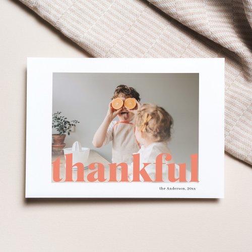 Family Photo  Happy Thanksgiving Thankful Postcard