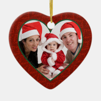Family Photo Heart Frame Christmas Ornament
