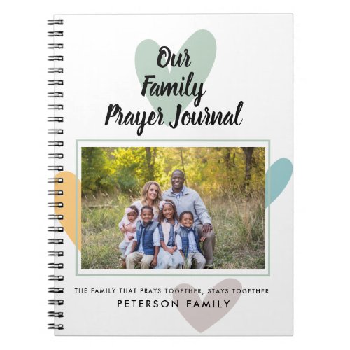 Family Photo Hearts Personalized Prayer Journal