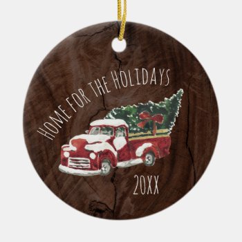 Family Photo Home For The Holidays Rustic Ornament by rheasdesigns at Zazzle