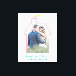 Family Photo House Shape Housewarming Wedding Cute Canvas Print<br><div class="desc">This cute, personalized design is perfect for a wedding gift, a housewarming, or any occasion when you want to celebrate your family and your new home. Upload your vertical photo and it will automatically fill the house-shaped frame. Add your text below (it currently says "home sweet home" with room for...</div>