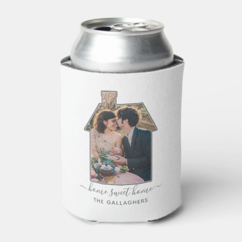 Family Photo House Shape Housewarming Wedding Gift Can Cooler