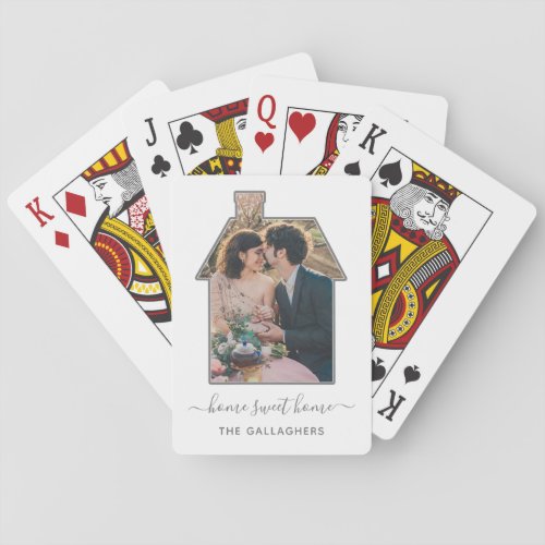 Family Photo House Shape Housewarming Wedding Gift Poker Cards