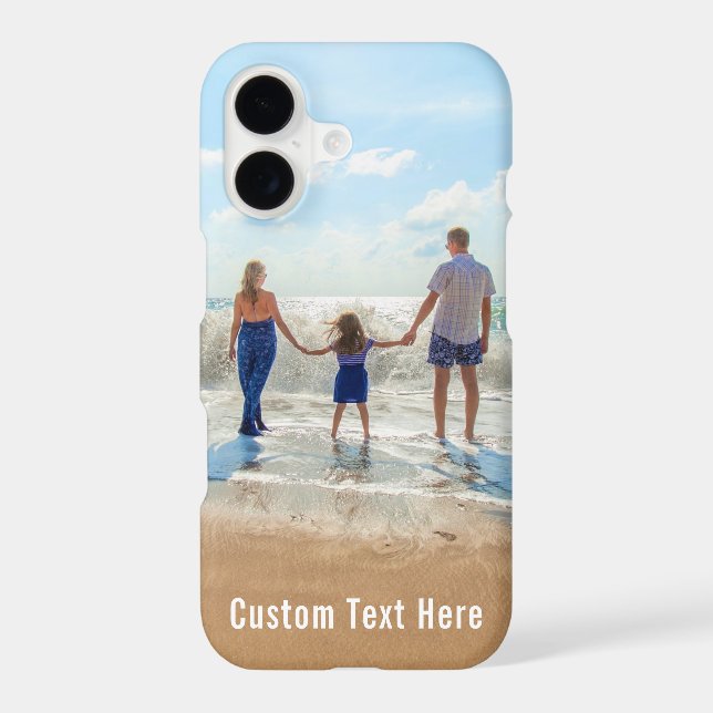 Family Photo iPhone Case Personalized Text (Back)