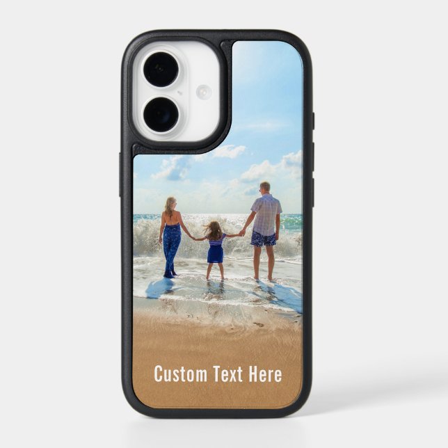 Family Photo iPhone Case Personalized Text (Back)