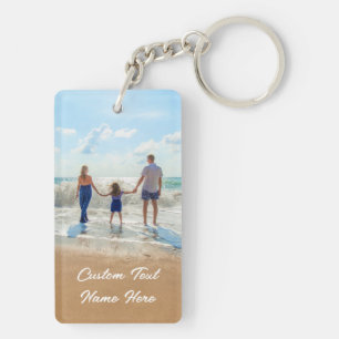 Family Photo Keychain Personalized Text Name