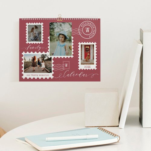 Family Photo Memories Fun Delivery Postage Stamps Calendar