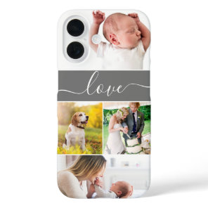 Family Photo Memories Love Script Custom iPhone 16 Case