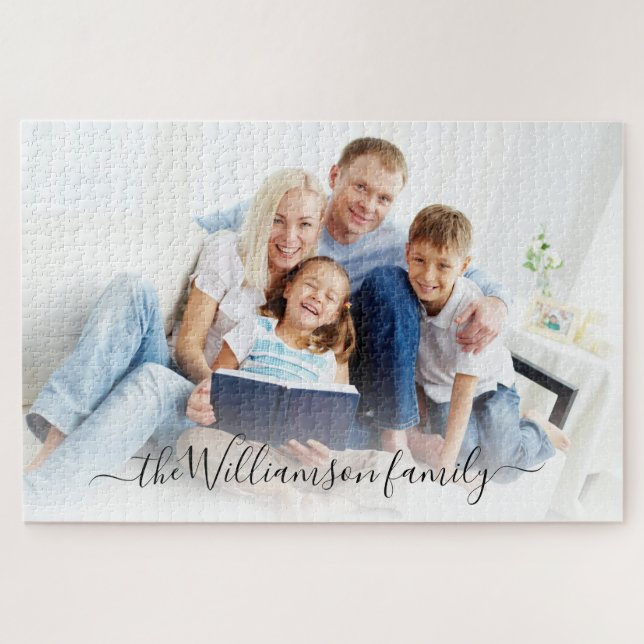 Family Photo Memories Personalized Custom Keepsake Jigsaw Puzzle (Horizontal)