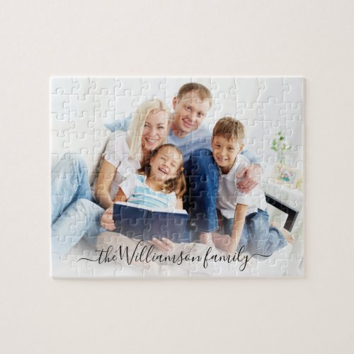 Family Photo Memories Personalized Custom Keepsake Jigsaw Puzzle - Create your own personalized family photo and name jigsaw puzzle. It makes a perfect keepsake gift for family members and friends.