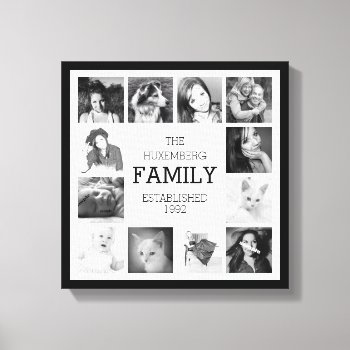 Family Photo Memories With Personalization Canvas Print by PartyHearty at Zazzle