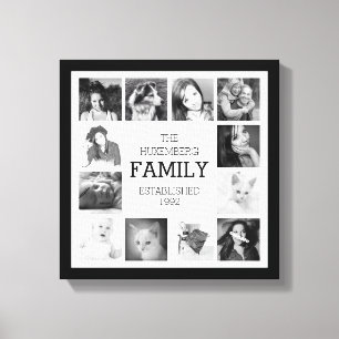 Family Photo Memories with Personalization Canvas Print