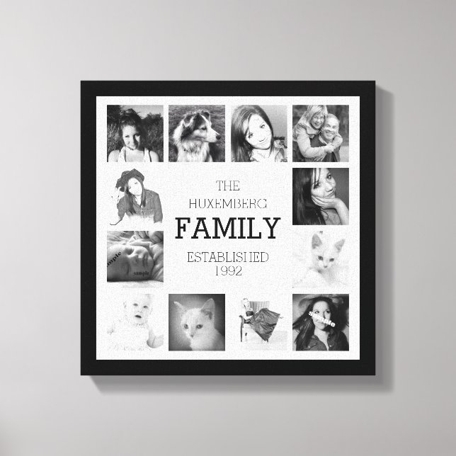 Family Photo Memories with Personalization Canvas Print (Front)