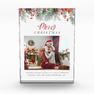 Family Photo Merry Christmas Display Block