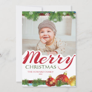 Family Photo Merry Christmas flat card