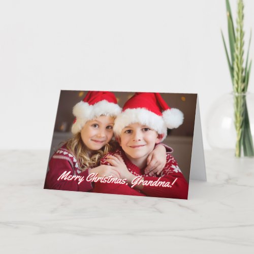 Family Photo Merry Christmas Grandma Holiday Card