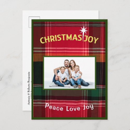 Family Photo Merry Christmas Madras Postcard