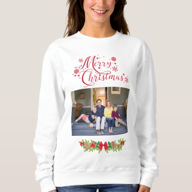 Family Photo Merry Christmas Sweatshirt (Front)