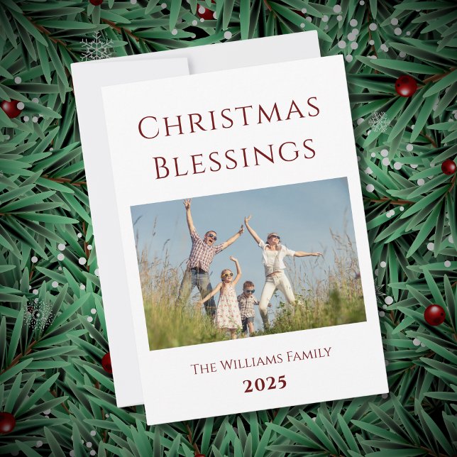 Family Photo Modern Christmas Holiday Card (Creator Uploaded)