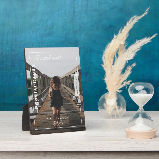 Family Photo Modern Editorial Travel Keepsake Plaque (Side)