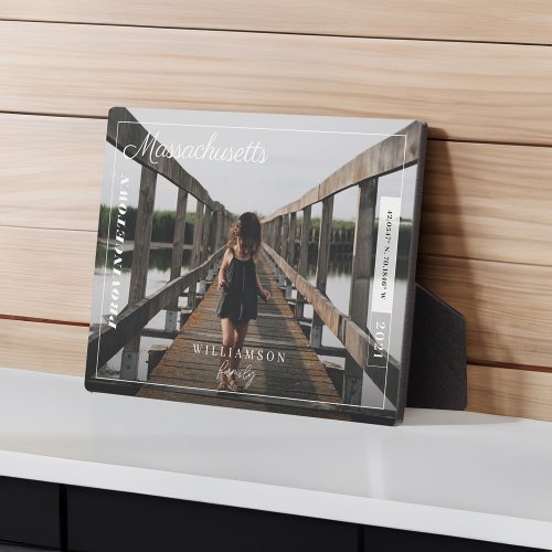 Family Photo Modern Editorial Travel Keepsake Plaque