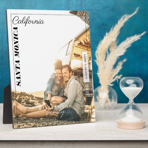 Family Photo Modern Editorial Travel Keepsake Plaque