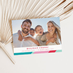 FAMILY PHOTO modern minimal geometric frame Holiday Card