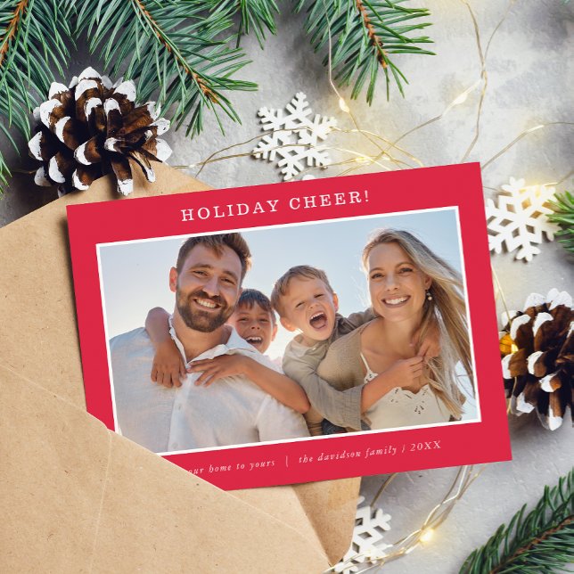 FAMILY PHOTO modern minimal simple festive Holiday Card (Creator Uploaded)