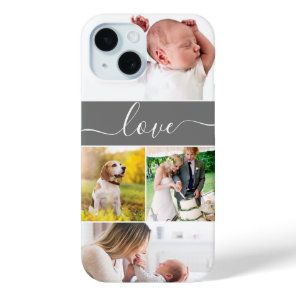 Family Photo Mom Memories Love Script Custom iPhone 15 Case