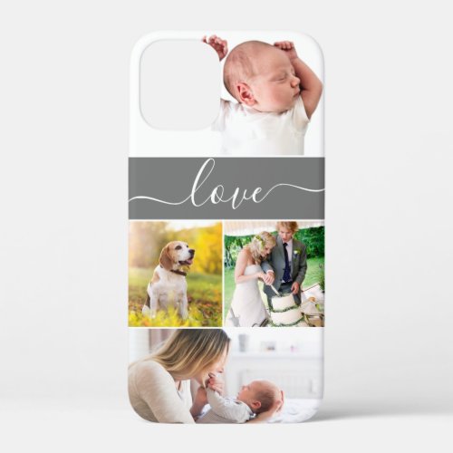 Family Photo Mom Memories Love Script Custom iPhone 12 Mini Case