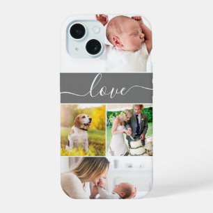 Family Photo Mom Memories Love Script Custom iPhone 15 Case