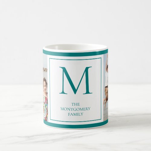 Family Photo Monogram Initial Name Coffee Mug