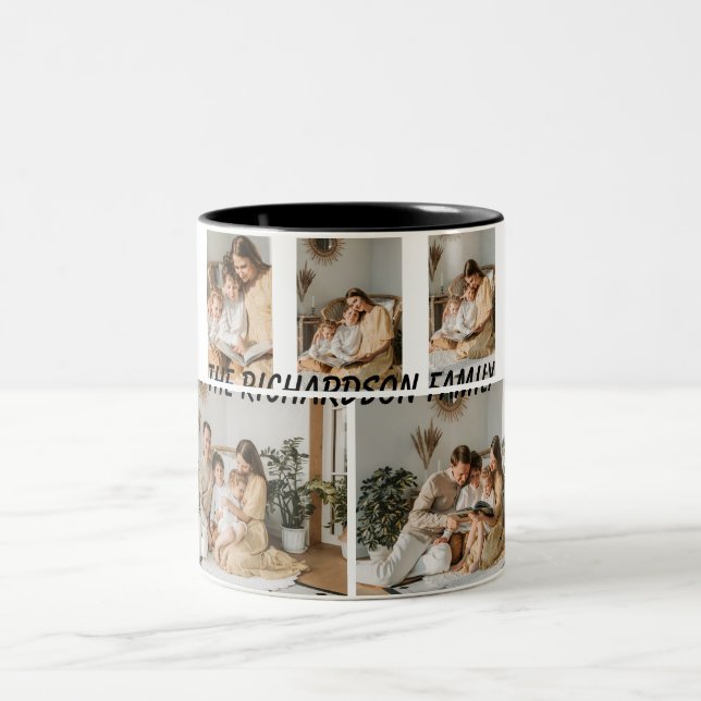 Family Photo Mug | Add Custom Photos and Text (Center)