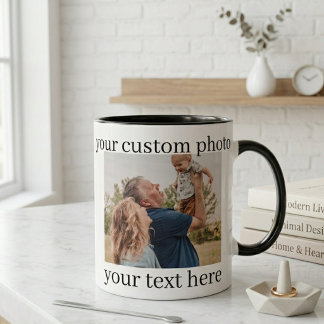 Family Photo Mug Couple & Son Personalized Gift