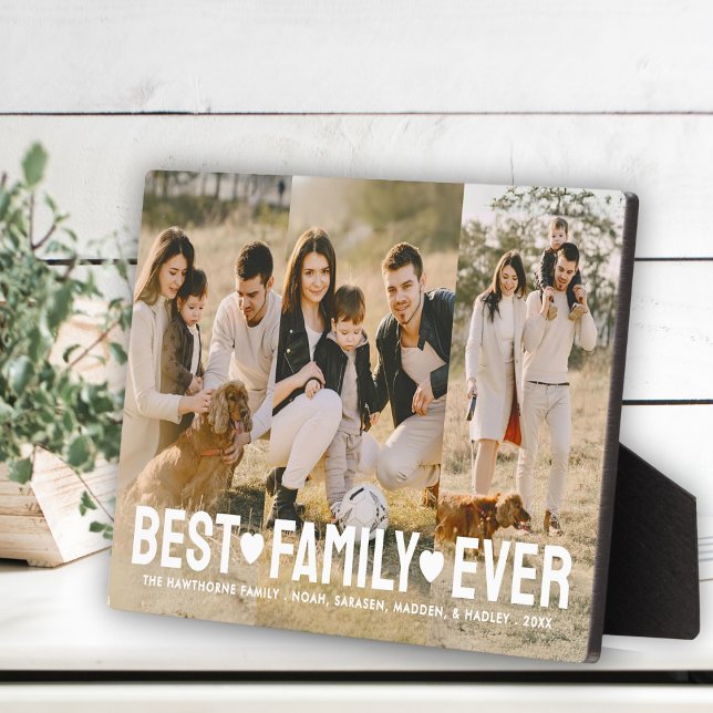 Family Photo Name Best Family Ever Collage Plaque (Creator Uploaded)