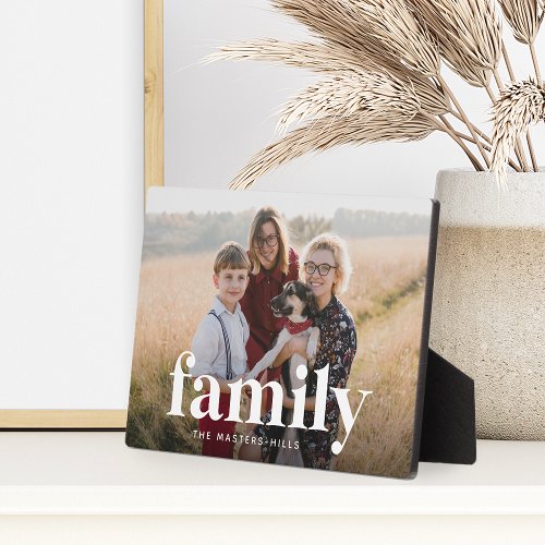 Family Photo  Name Horizontal Plaque