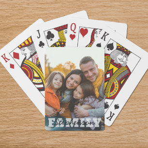 Family Photo Name Overlay Poker Cards