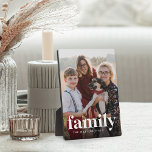 Family Photo & Name Vertical Plaque<br><div class="desc">Keep a constant reminder of your most important priority nearby with this sweet family keepsake plaque. Add a favorite vertical photo,  with "family" overlaid in white lettering along with your family name.</div>