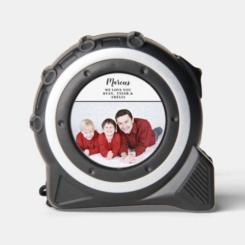 Family Photo Names Note Fathers Day Tape Measure