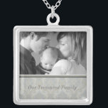 Family Photo Necklace<br><div class="desc">This silver photo necklace is ready for you to insert your own photo and change the text. This adorable necklace is perfect as a gift for friends and family, or buy one for yourself. The image and text is fully CUSTOMIZABLE. Click "customize" to adjust photo size or text size.</div>