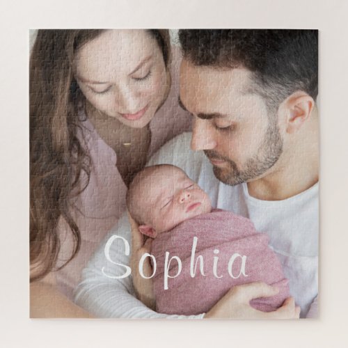 Family Photo Newborn Baby Girl Photography Jigsaw Puzzle