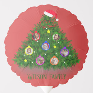 Family photo on Christmas Tree Ornament Balloon