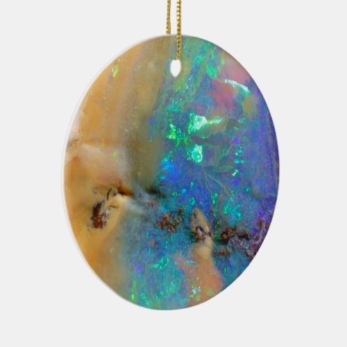 Family Photo Opal Gemstone Crystal Custom Ceramic Ornament