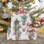 Family Photo Ornaments Christmas Wrapping Paper<br><div class="desc">Add your own photos to make one-of-a-kind Christmas wrapping paper that will be a hit with all your gift recipients. Christmas ornaments hang from pine boughs decorated with holly, bells, and bows, and the ornaments each hold a photo. Square photos work best. For additional matching products or design questions, please...</div>