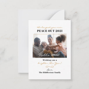 Family Photo Peace Out 2025 New Year Script Note Card