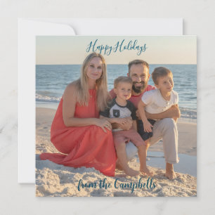 Family Photo Personalize HAPPY HOLIDAYS Note Card